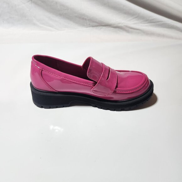 Link Girls Glossy Pink Loafers – Size 3 – Bold Statement Style - Picture 6 of 10
